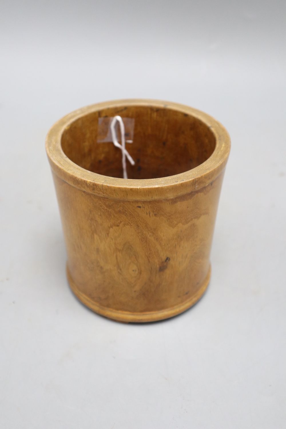 A 19th century Chinese huali wood brushpot, height 12cm